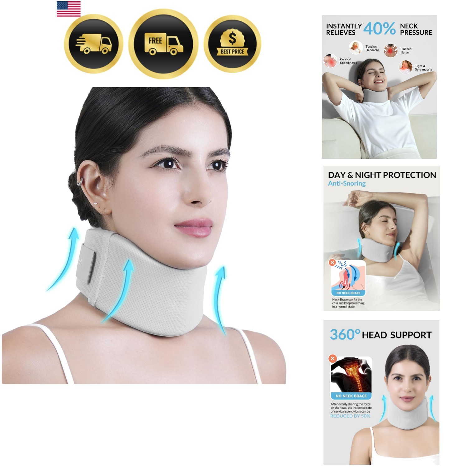 Neck Brace – Soft Cervical Collar for Neck Pain & Support