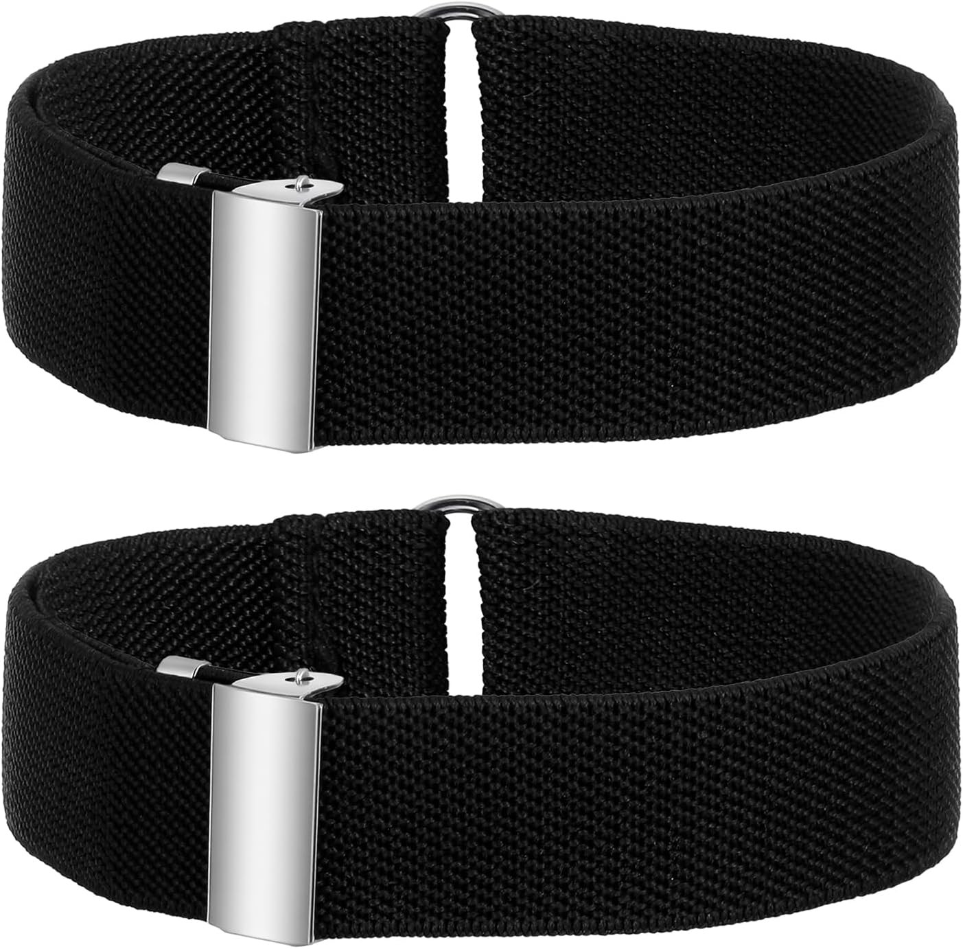 2Pcs Sleeve Garters for Men Arm Band Elastic Black Stretchy Adjustable Anti-S…