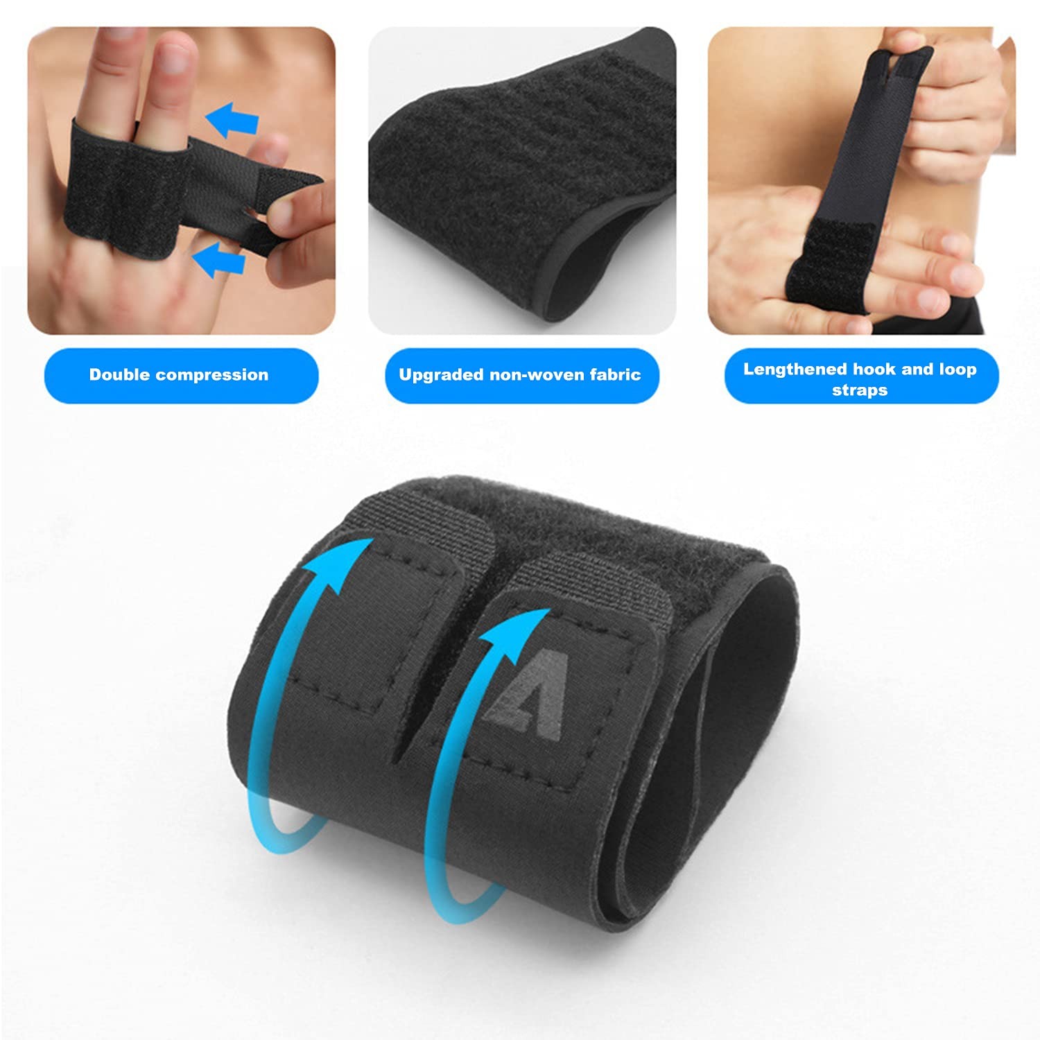 Finger Splint Finger Buddy Wraps Reusable Finger Sleeves, Adjustable Elastic …