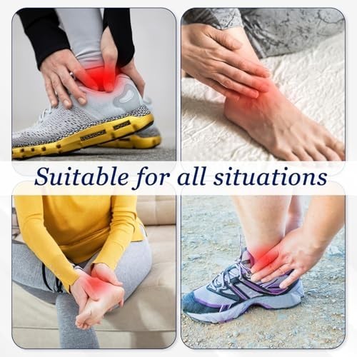 Hpmjz 2 Pcs Achilles Tendon Heel Protector Compression Padded Medium, Black