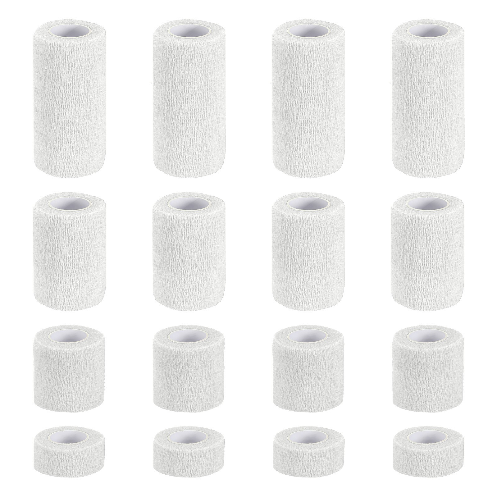 1″/2″/3″/4″ 16 Pcs 5 Yard Self Adhesive Bandage Wrap Self Tape White