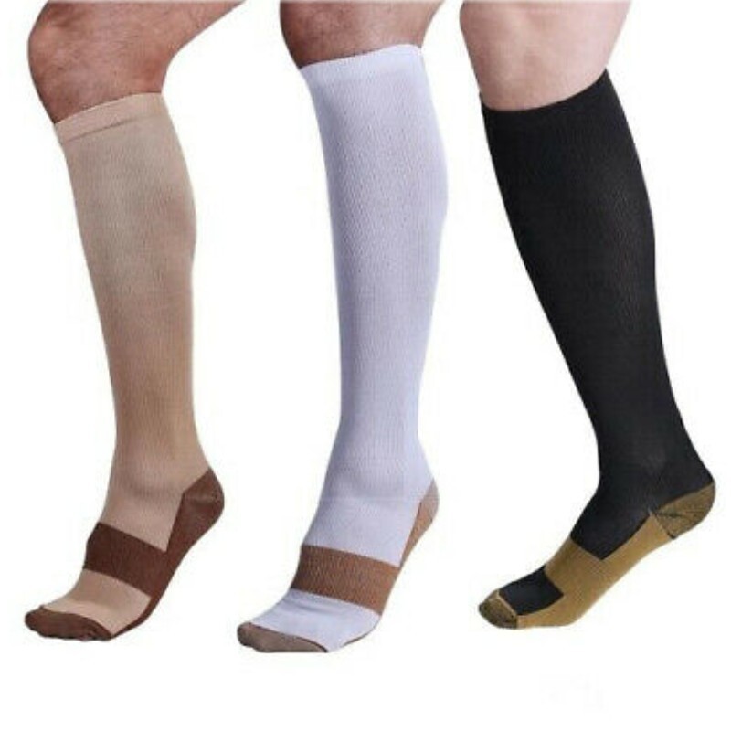 Copper Medical Compression Socks Zipper Leg Calf Ankle Support Men Women S-XXL