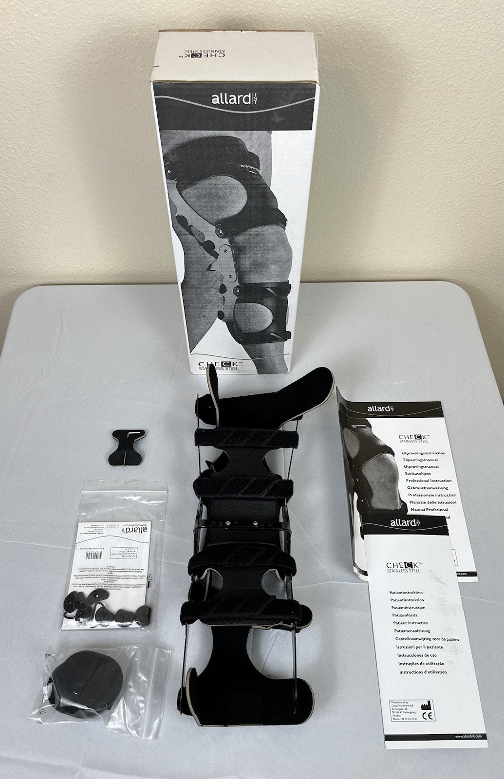 Allard Check Stainless Steel Hyperextension Orthosis Knee Leg Brace 28652 0000
