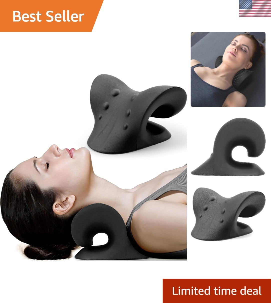 Portable Chiropractic Pillow – Neck Stretcher for TMJ Relief & Spinal Alignment