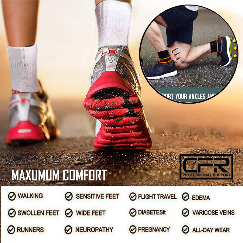 US Copper Compression Socks Arch Ankle Sport Support Plantar Fasciitis Men Women