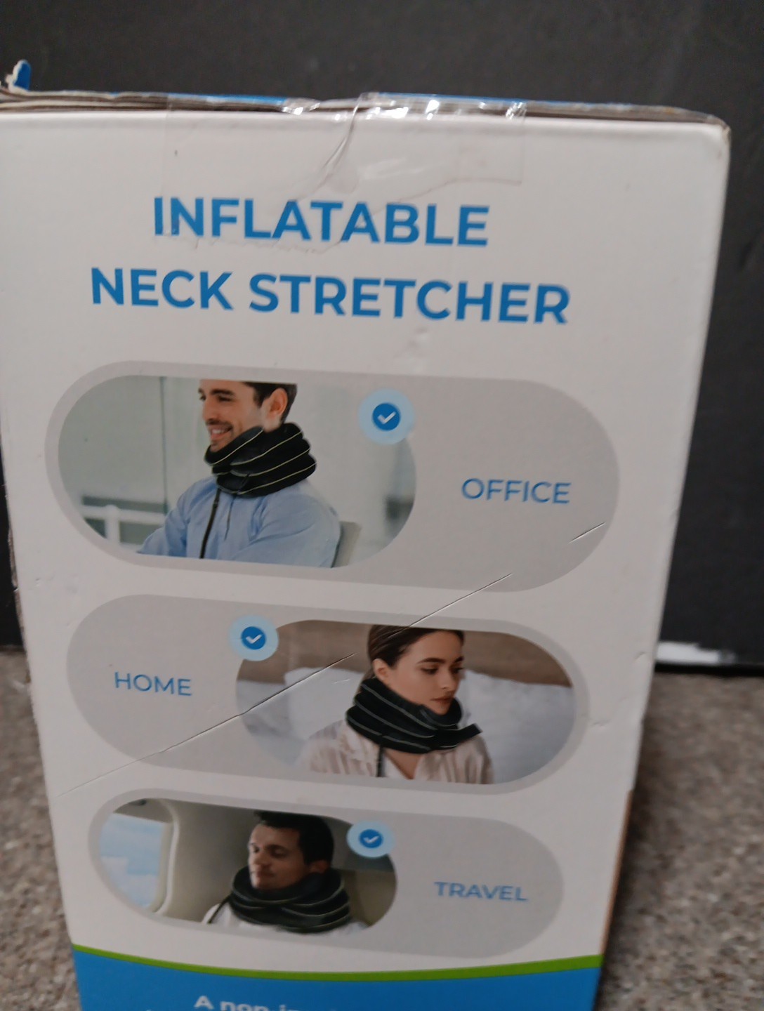 NEW IN BOX ! Auvon Inflatable Neck Stretcher For Cervical Traction 3 Layer Black