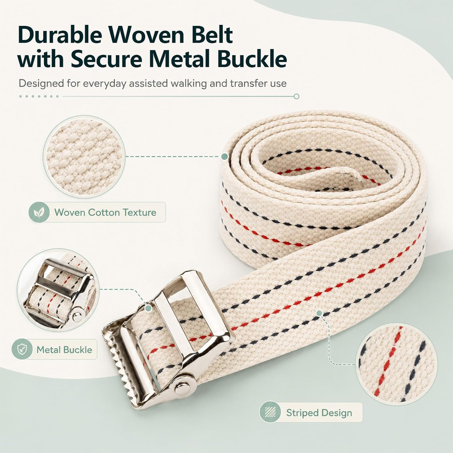 Gait Belts Transfer Belts for Seniors – Walking Gait Belts for Men with Metal Bu