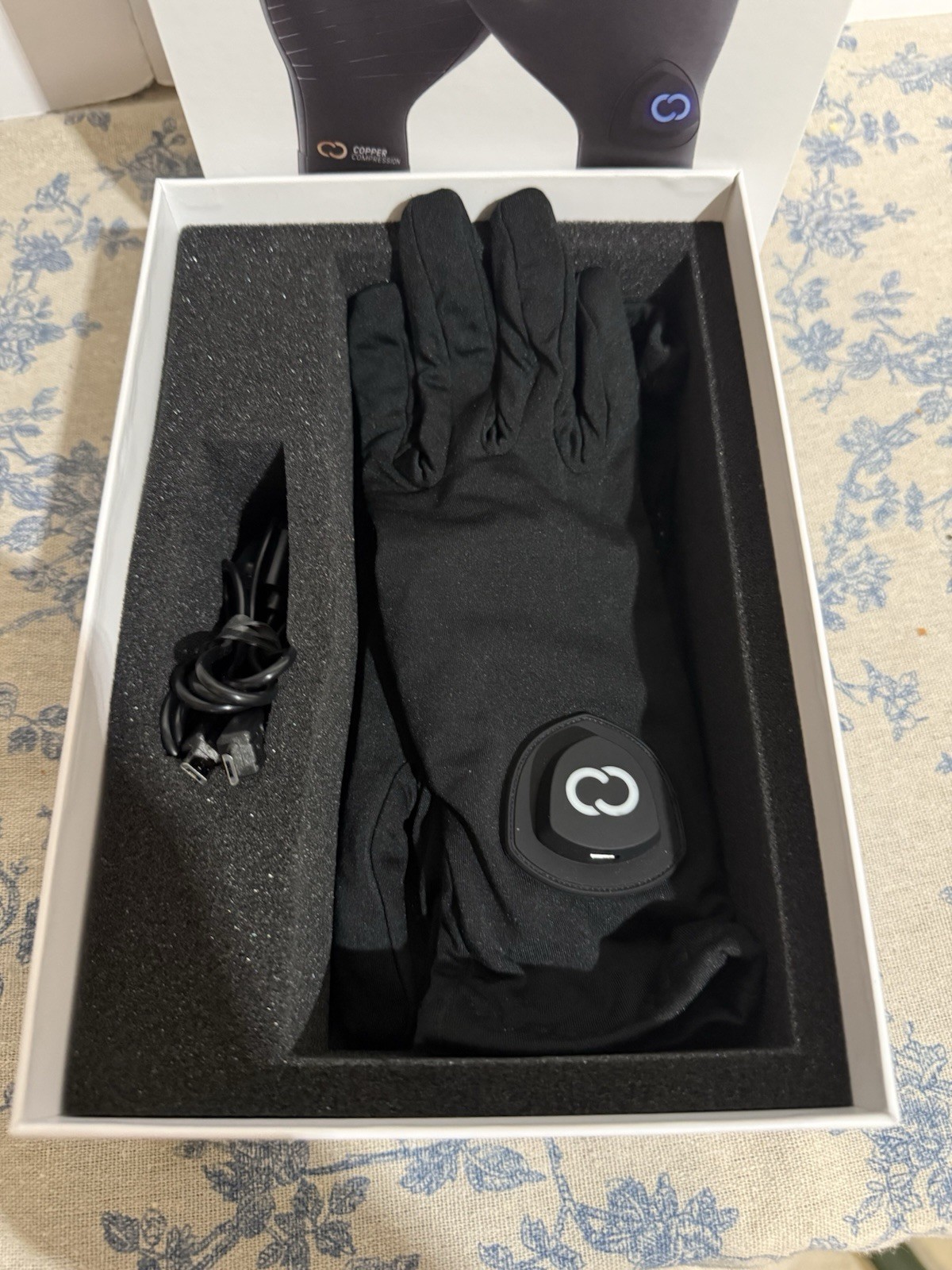 Copper Compression CopperVibe Vibration Heat Therapy Gloves Black (1 Pair)