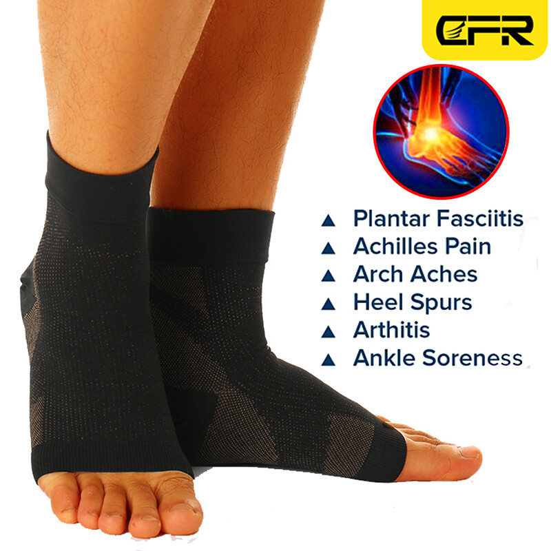 CFR Copper Infused Compression Socks Ankle Arch Support Planter Fasciitis Pain