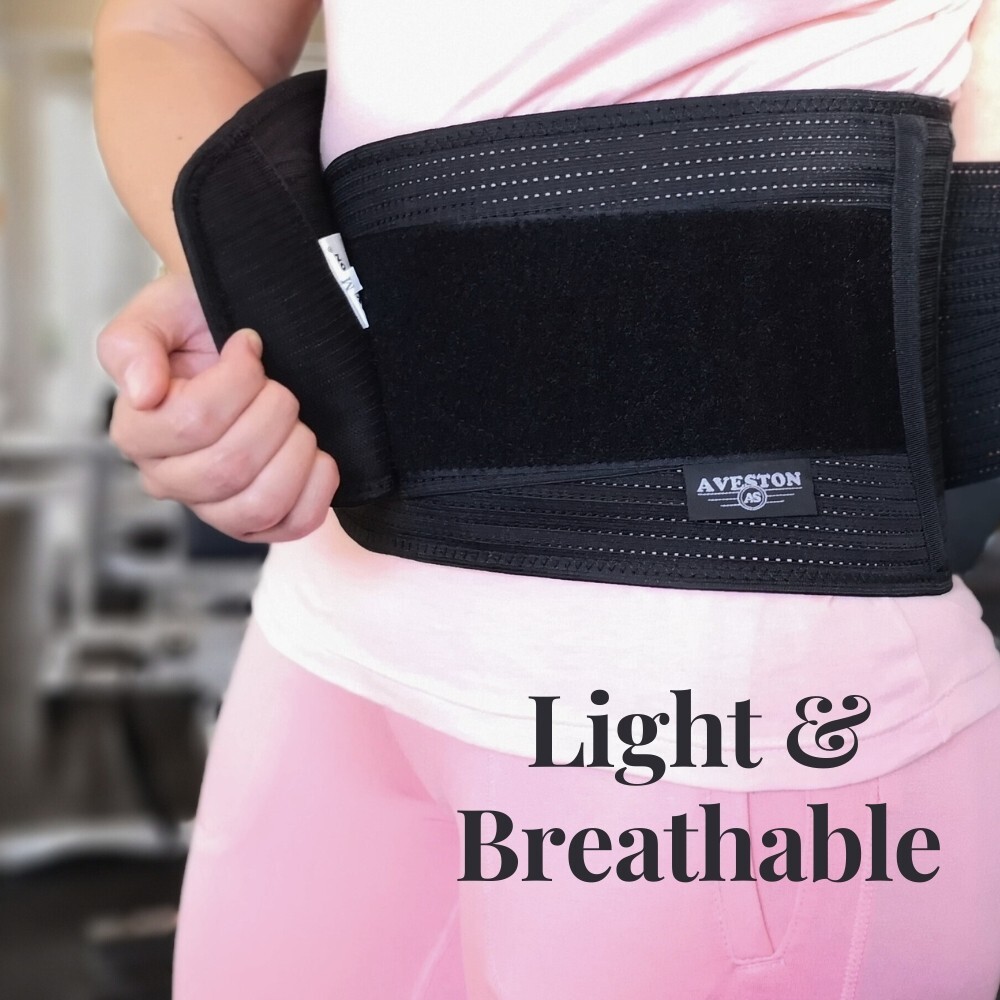 AVESTON Back Brace Lower Back Pain Relief Belt Lumbar Pad Support Lightweight