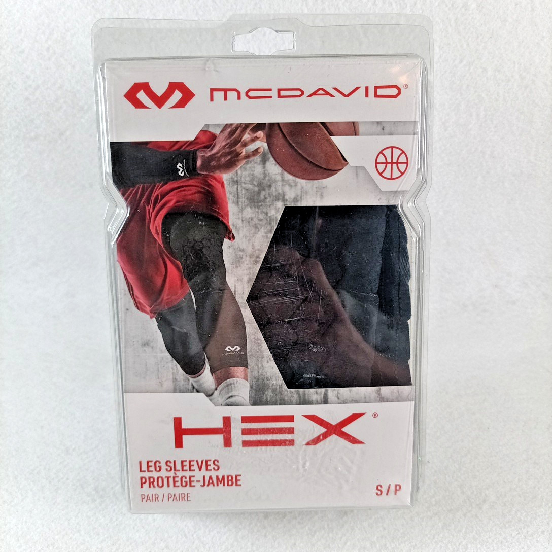 McDavid HEX Leg Sleeves 6446 Protective Pads Pair Small Black New