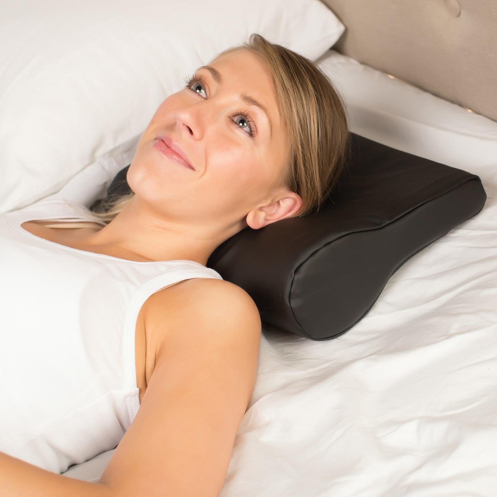 Core Products Compact Vinyl AB Contour Neck Head Pillow Helps Relieve Spasms