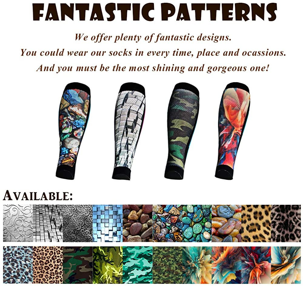 Magic Sport | Colorful Compression Calf Sleeves | Hiking, Running, Cycling | Com