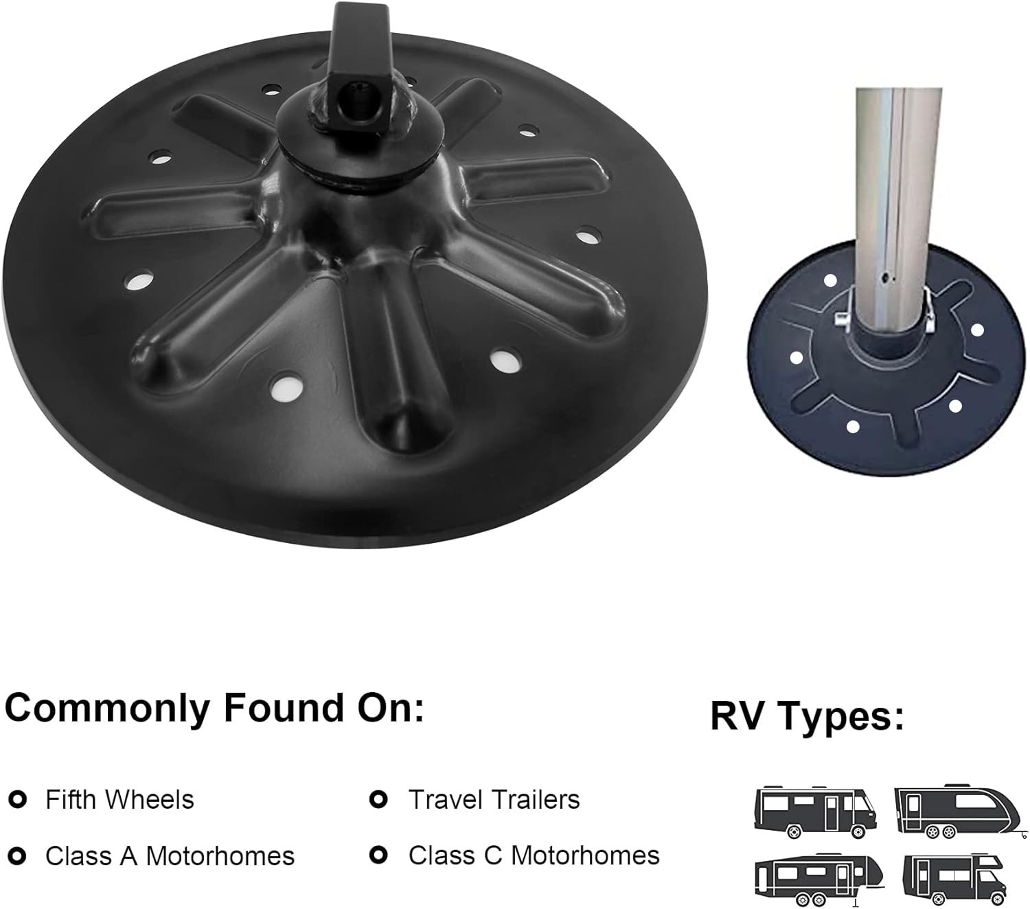 RV Foot Pad Replacement – 9″ Diameter Jack Feet – Corrosion-Resistant – 2 Pcs
