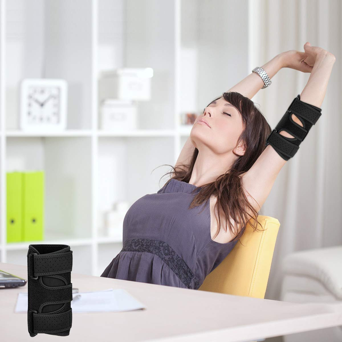 Elbow Brace, 2 Removable Metal Splints for Tendonitis, Elbow Brace for Ulnar Ner