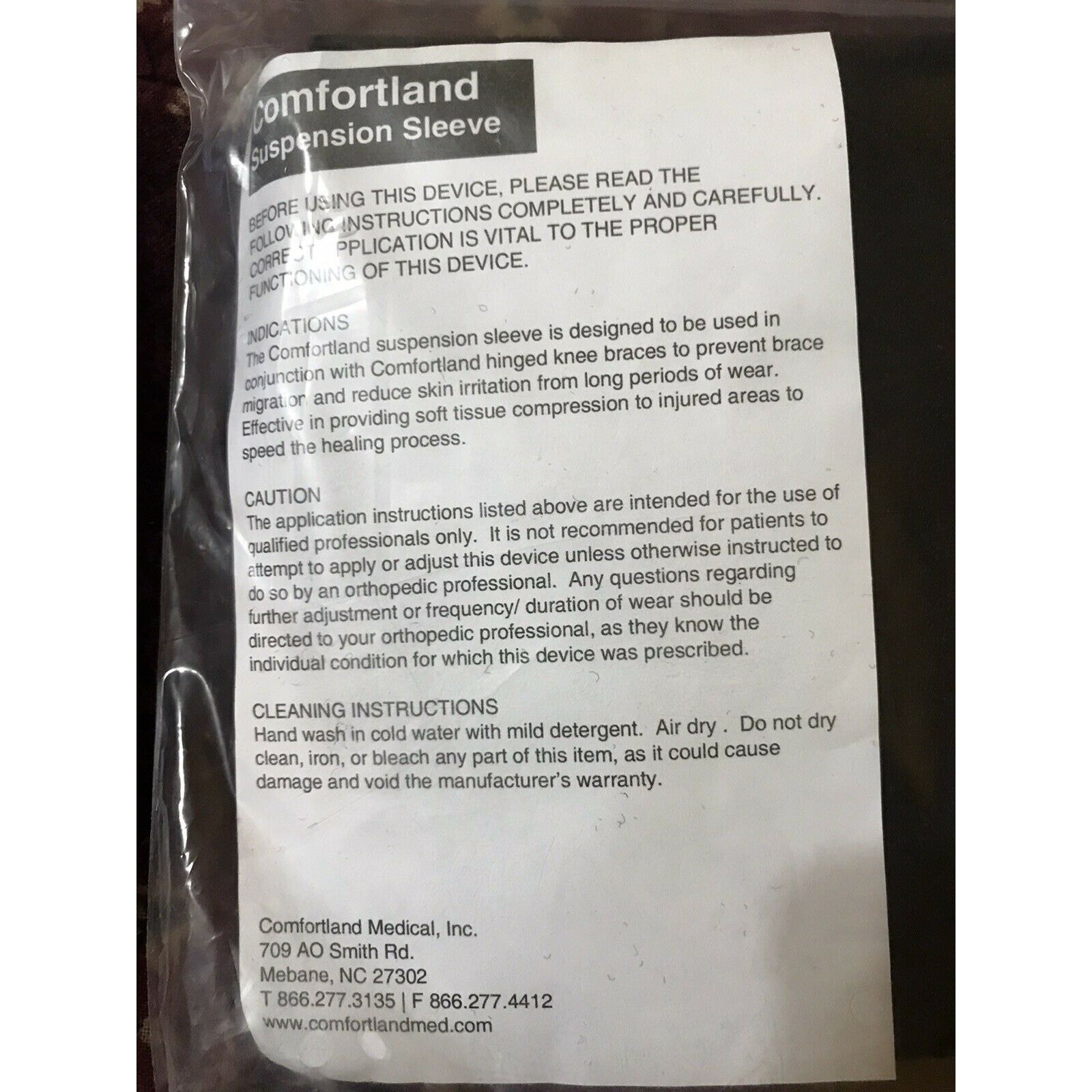 Comfortland Knee Set of 3 Suspension Sleeve Wrap Size Universal CK-007 BLACK