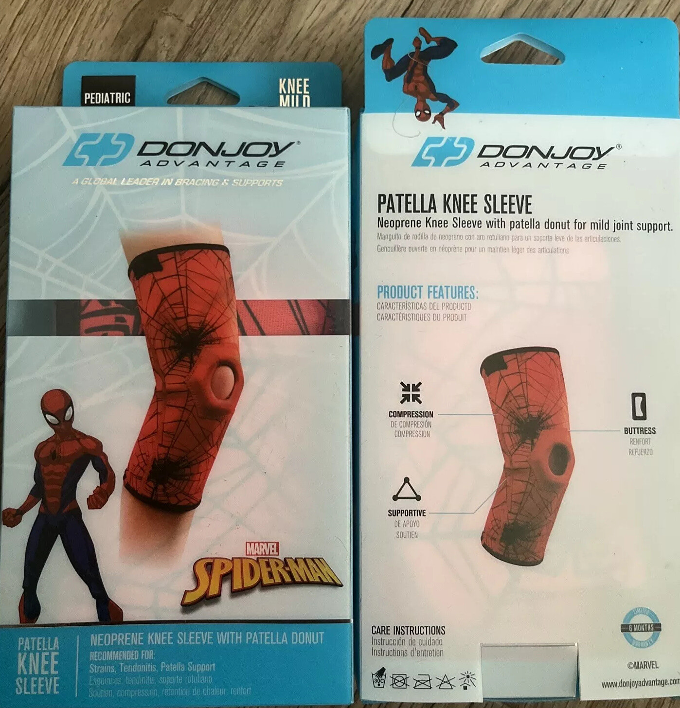 3X DonJoy Advantage Marvel Spiderman Knee Sleeve Patella Mild Pediatric
