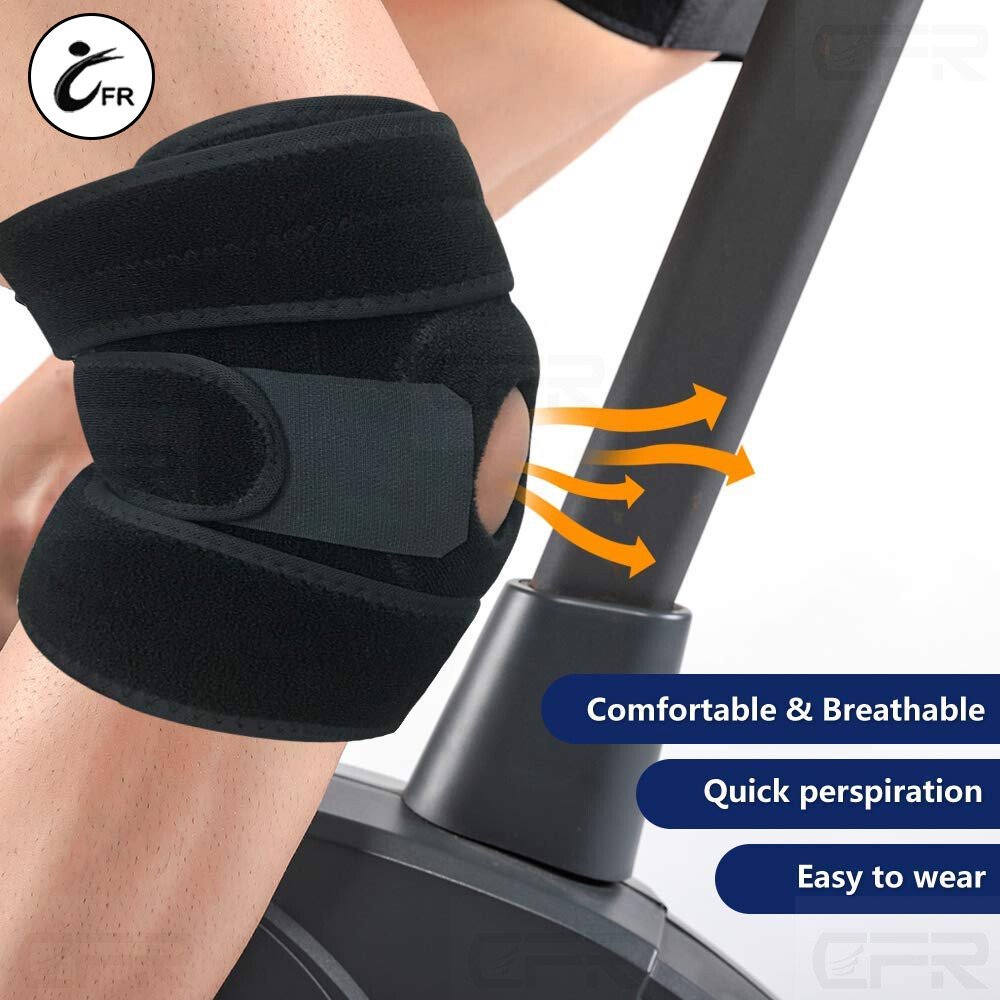 Patella Knee Sleeve Compression Brace Support Meniscus Pad Sports Gym Joint Pain