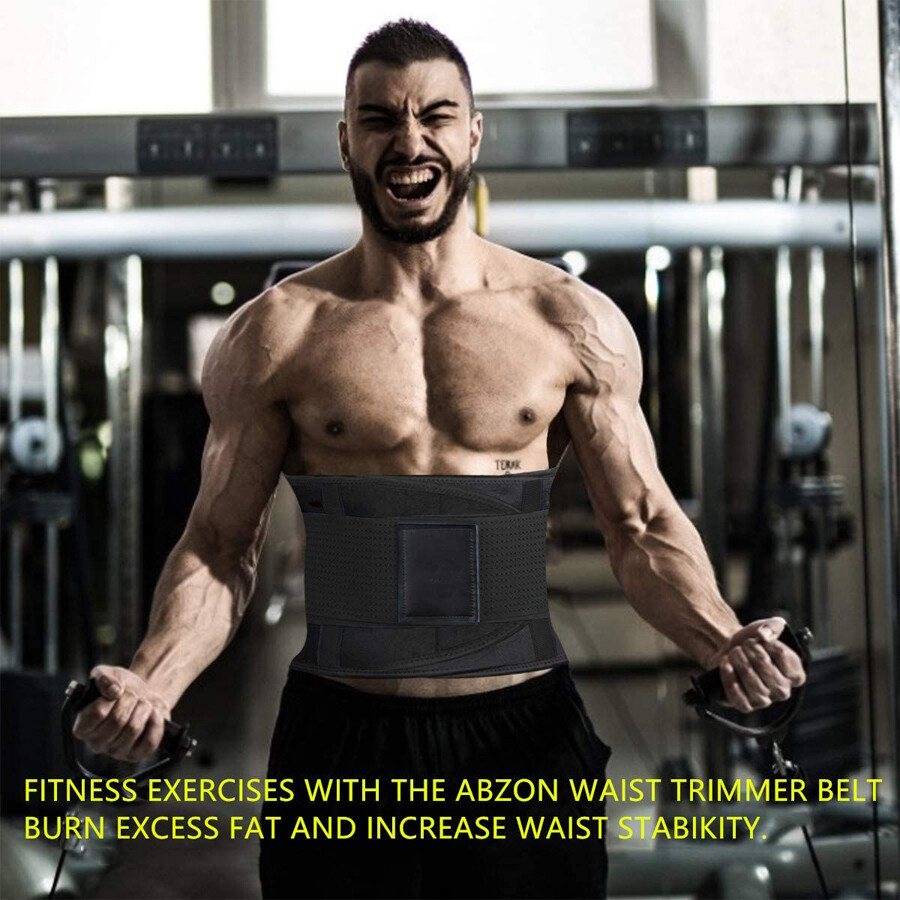 Men’s Waist Trainer Body Shaper Sauna Sweat Belt Tummy Control Band Fat Burner