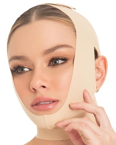 Face Slimming Chin Strap Compression Garment for Post-Surgery Recovery – Beige X