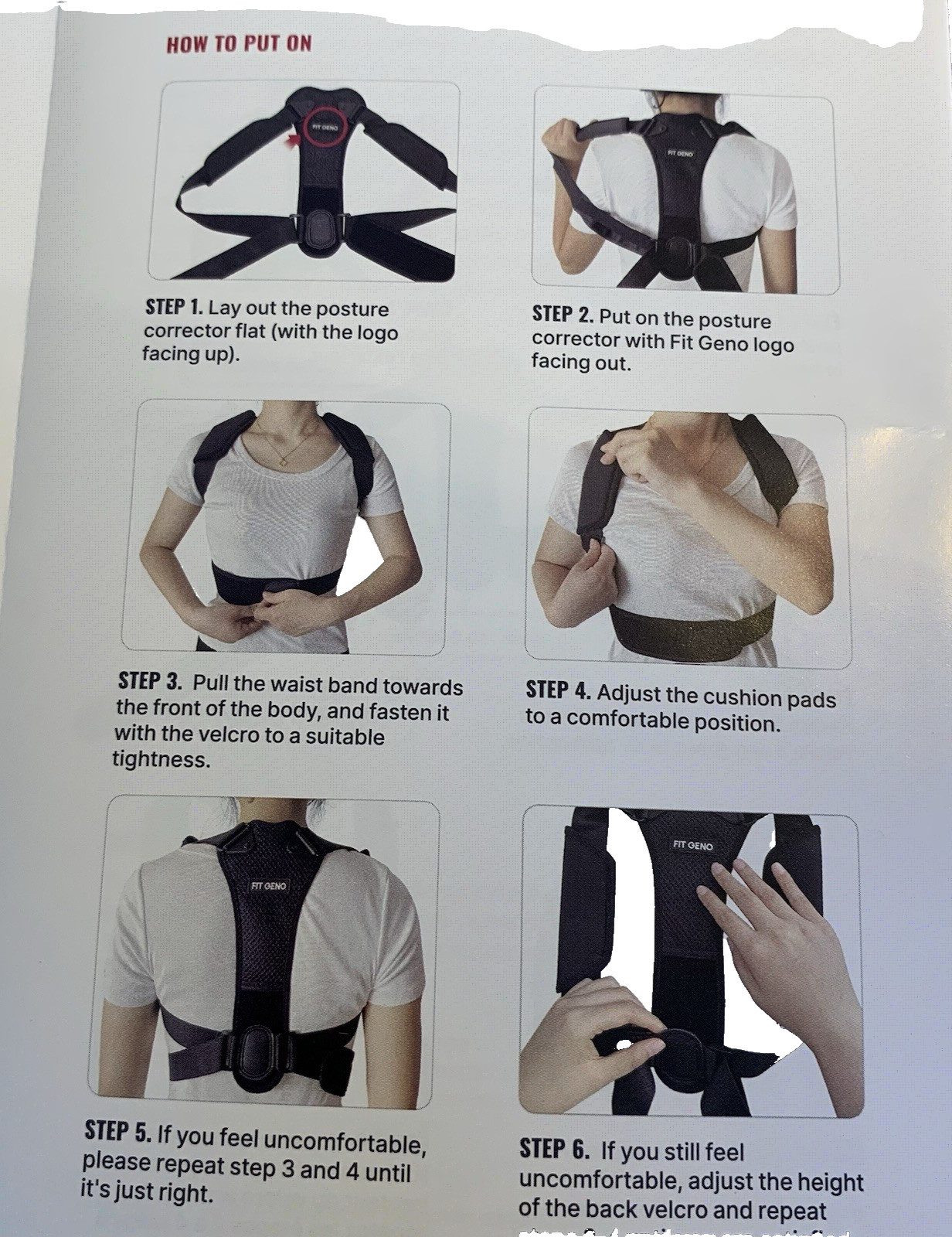 Fit Geno Adjustable Posture Corrector Men & Women Small New Boxed