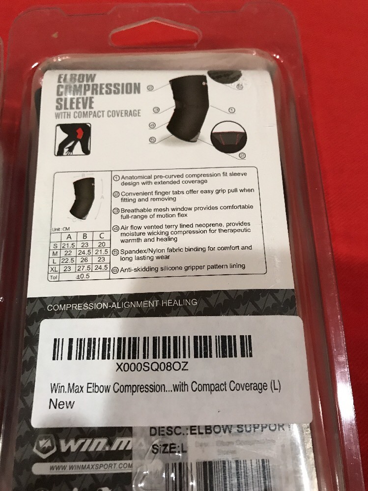 2 NIP Winmax Elbow Support Compression Sleeve With Compact Coverage L