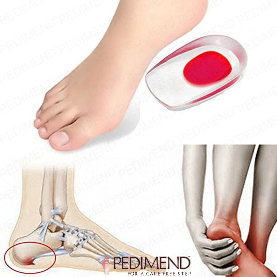 Silicone Gel Heel Insoles Pain Relief Cushion Bone Spurs Soft Thick Pad Insert
