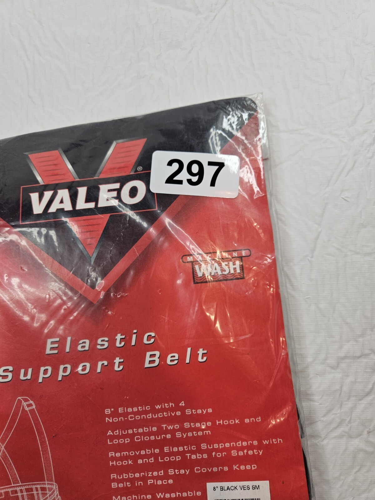 Valeo Elastic Support Belt Small 24″-34″ Black 736097002121 Back Safety New