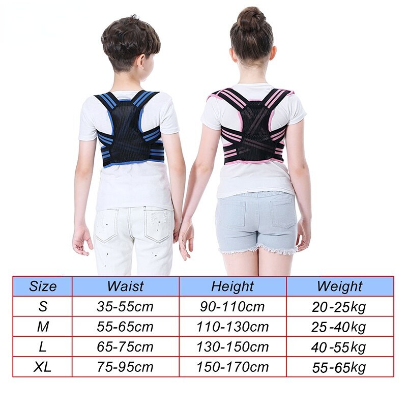 Adjustable Children Posture Corrector Back Support Belt Spine Back Lumbar Braces