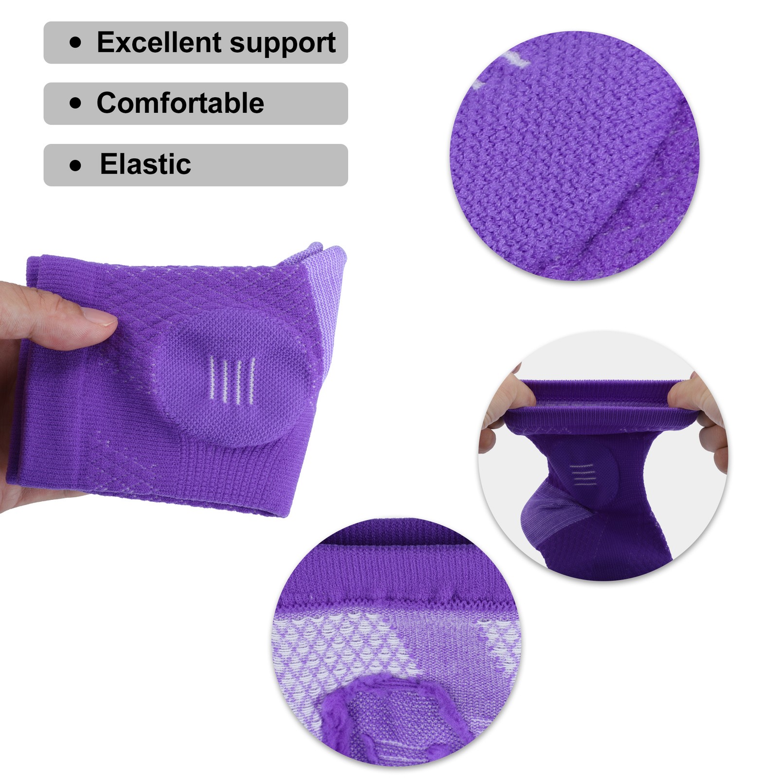 Pair Compression Ankle Sleeve Socks Purple S Size