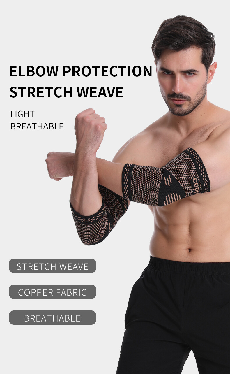 Copper Elbow Compression Sleeve Brace Support Arm Sport Arthritis Tendonitis US