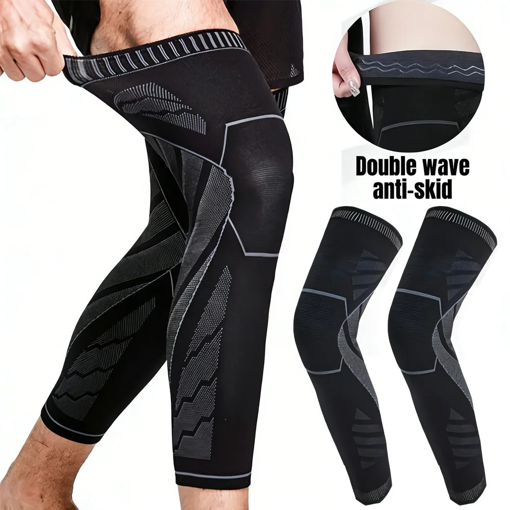 1Pcs Compression Leg & Knee Braces With Non Slip Extended Full Length Knee