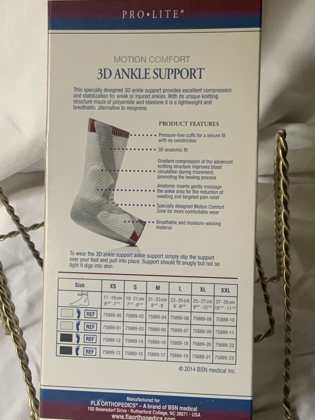 FLA ProLite 3D Ankle Support Right Small Left Foot New