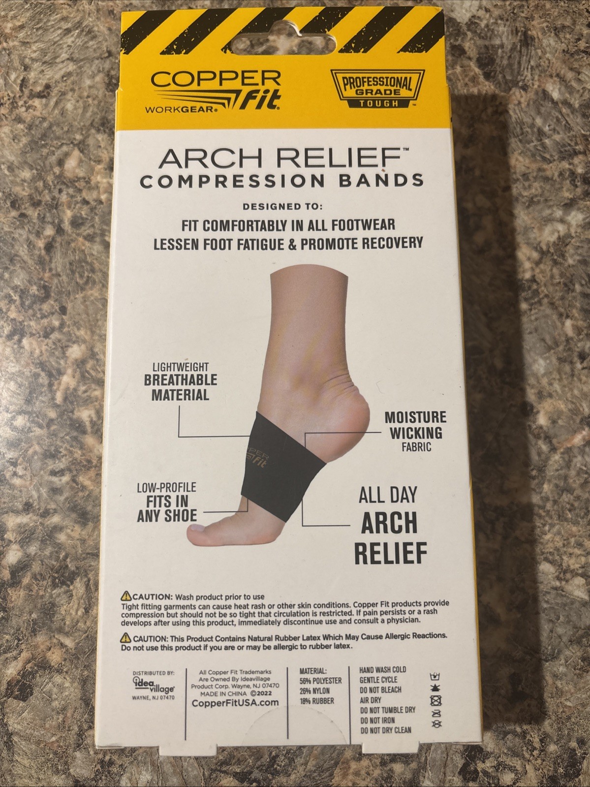 Cooper Fit Arch Relief Compression Bands for Plantar Fasciitis 1 Pair New