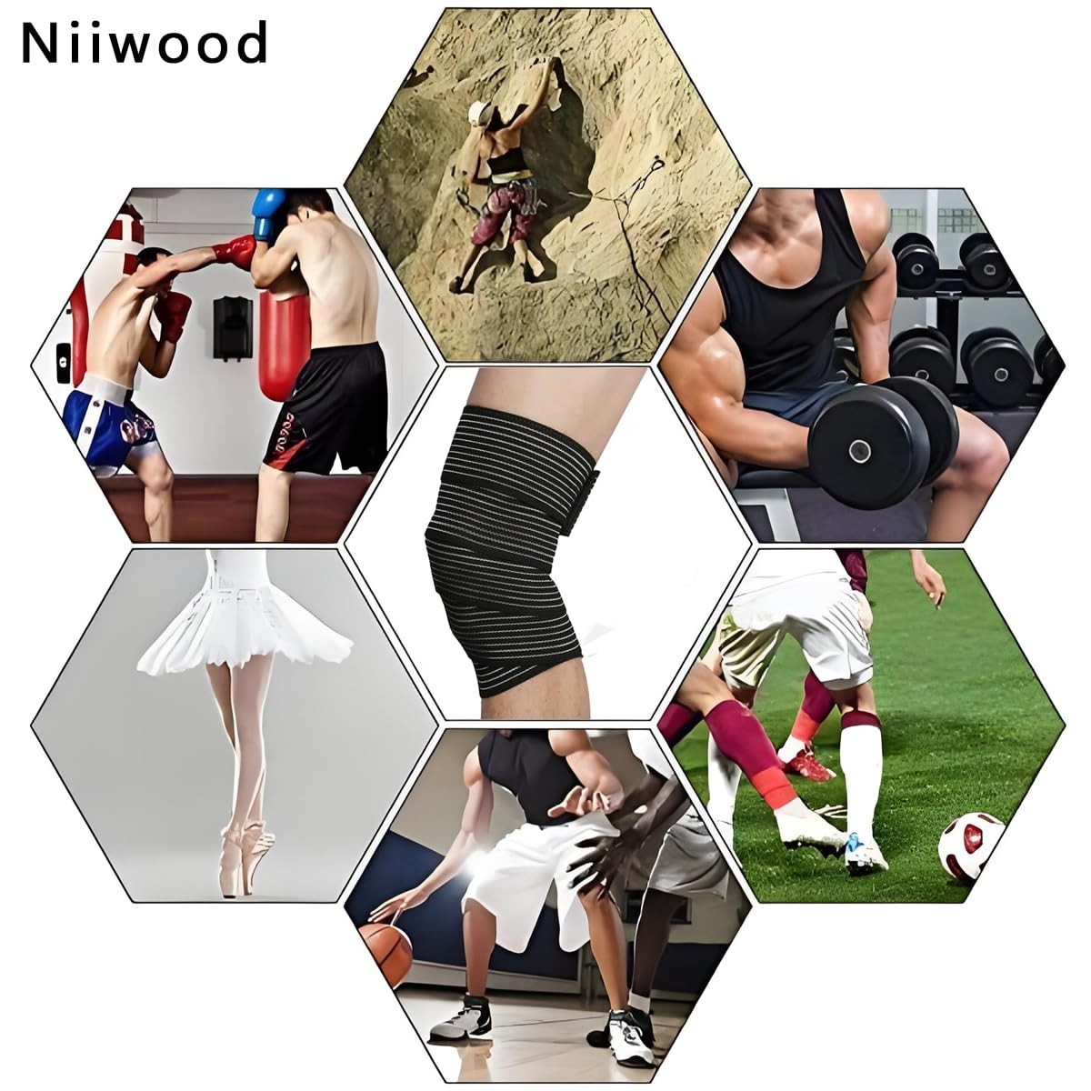 Extra Long Elastic Knee Wrap Compression Bandage Brace Support for Legs, Plantar