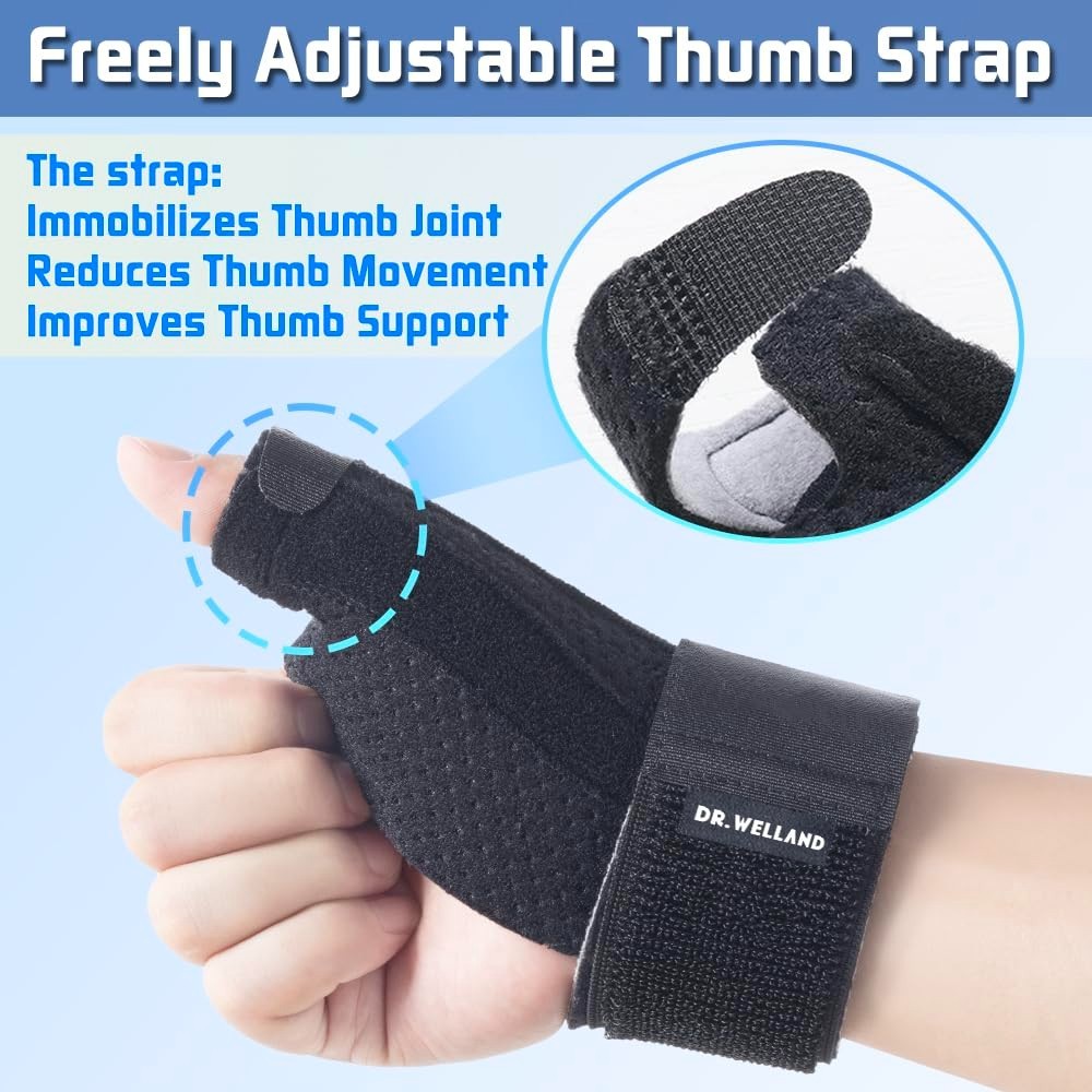 Bendable Thumb & Wrist Stabilizer for BlackBerry Thumb – Lightweight, S/M