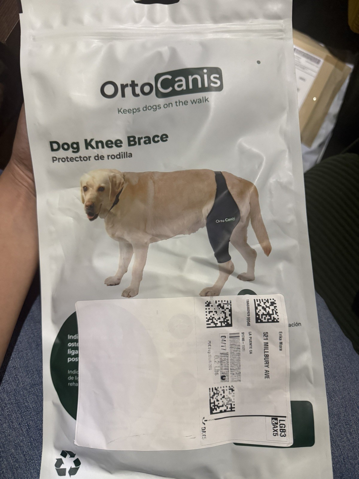 Orto Canis Dog Knee Support Brace Size Large (Right) New