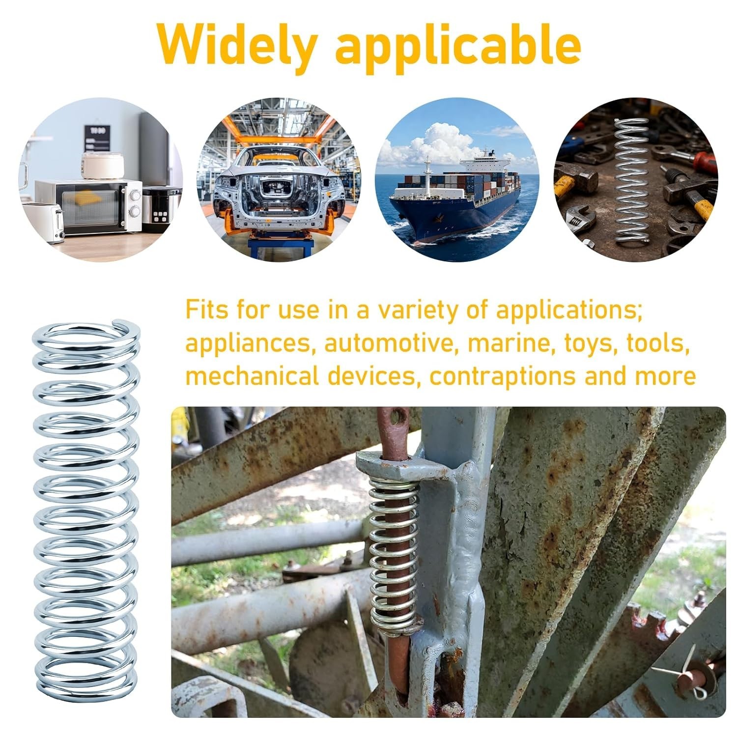 High-Quality Compression Spring 7/8 in. x 3 in. | 0.105 GA – Multi-Purpose Use