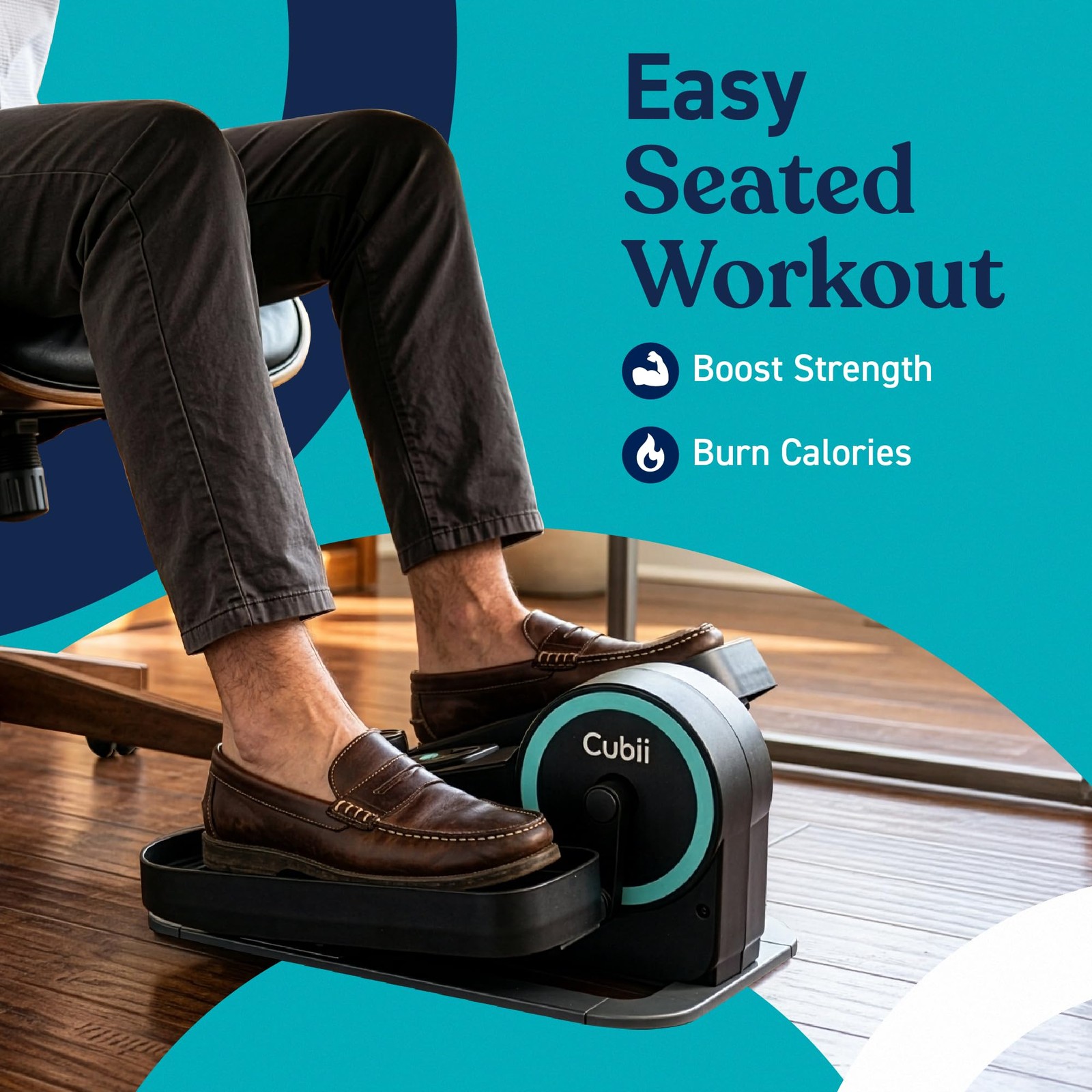 Cubii Move – Under Desk Elliptical Bike Pedal Exerciser Portable Seated Aqua