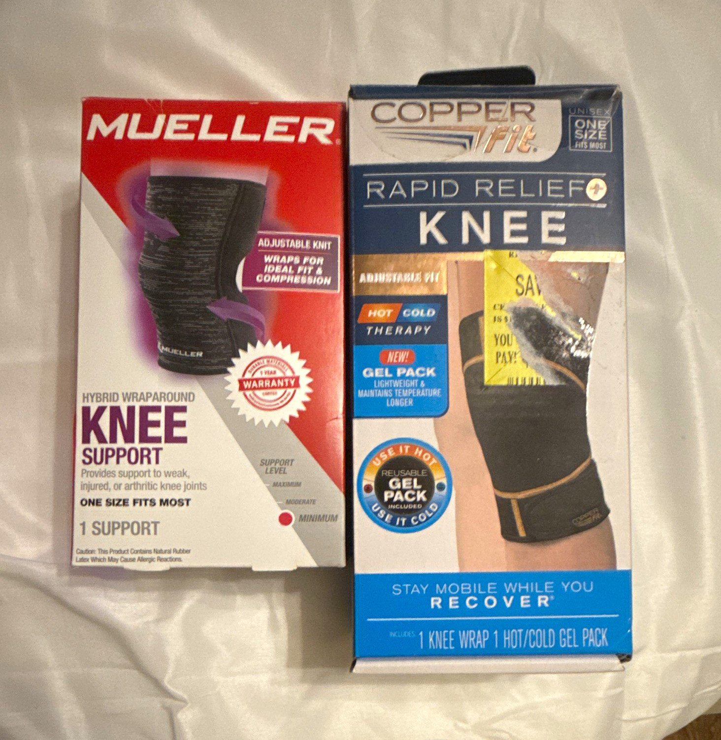 Mueller Hinged Wraparound Knee Support Brace, Adjustable Compression, Black, One