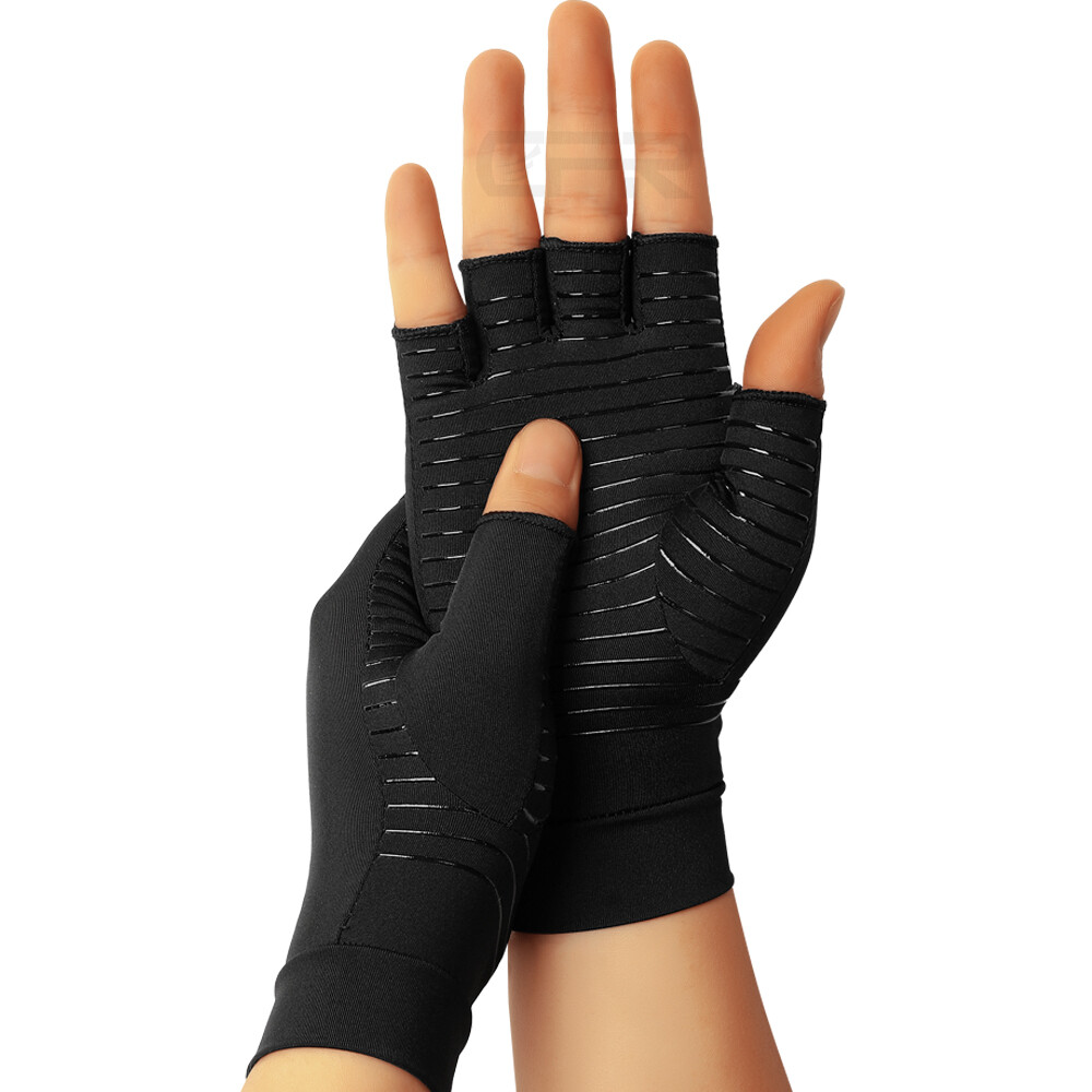 Copper Arthritis Compression Gloves Hand Support Pain Relief Joint Self Care