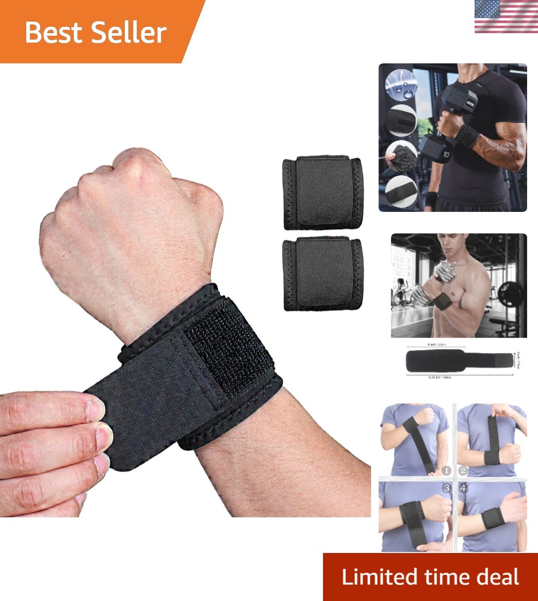 Highly Elastic Neoprene Wrist Brace – 2 Pack for Ultimate Comfort & Support