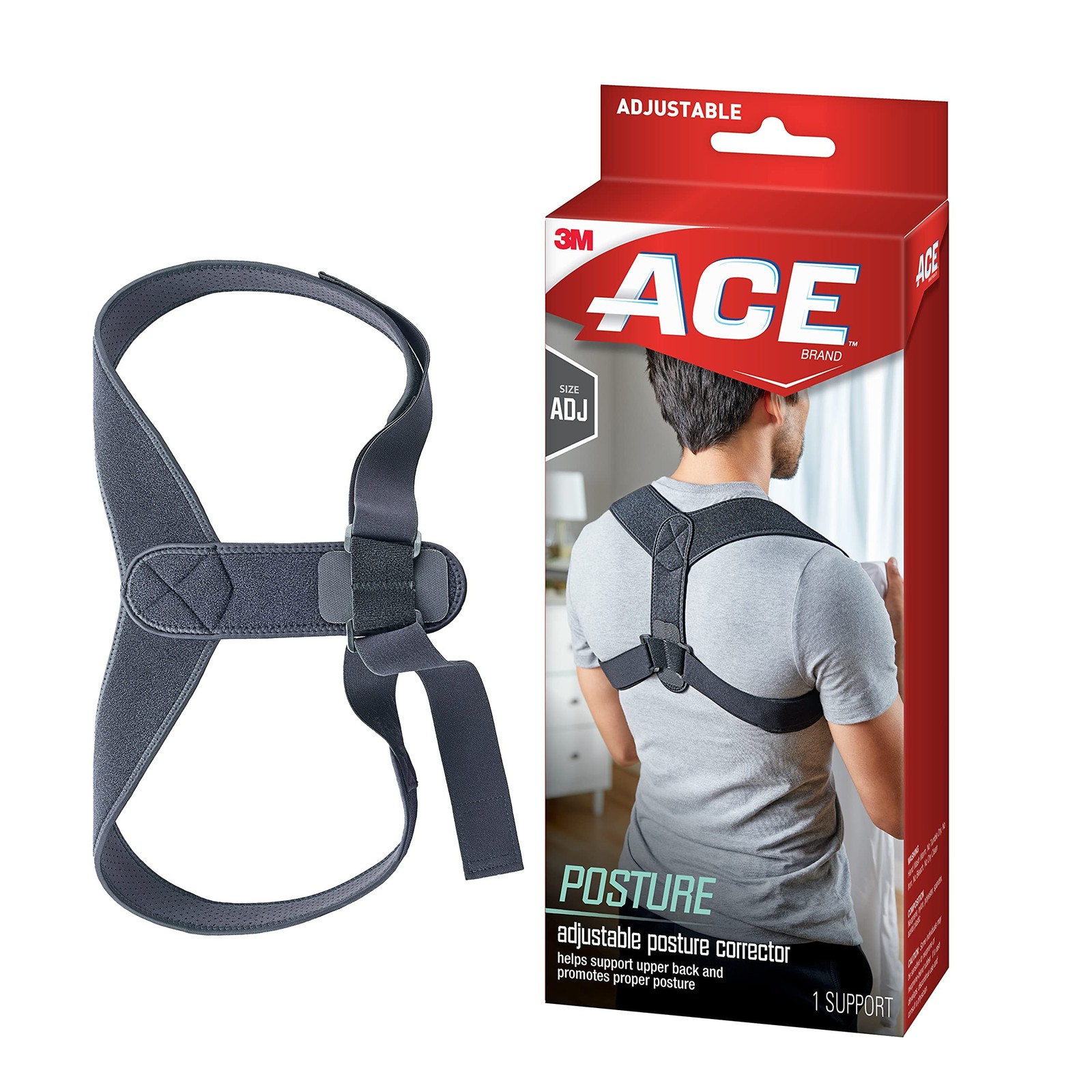 Brand Posture Corrector, Posture Correction, Adjustable, Hook-and-Loop Should…