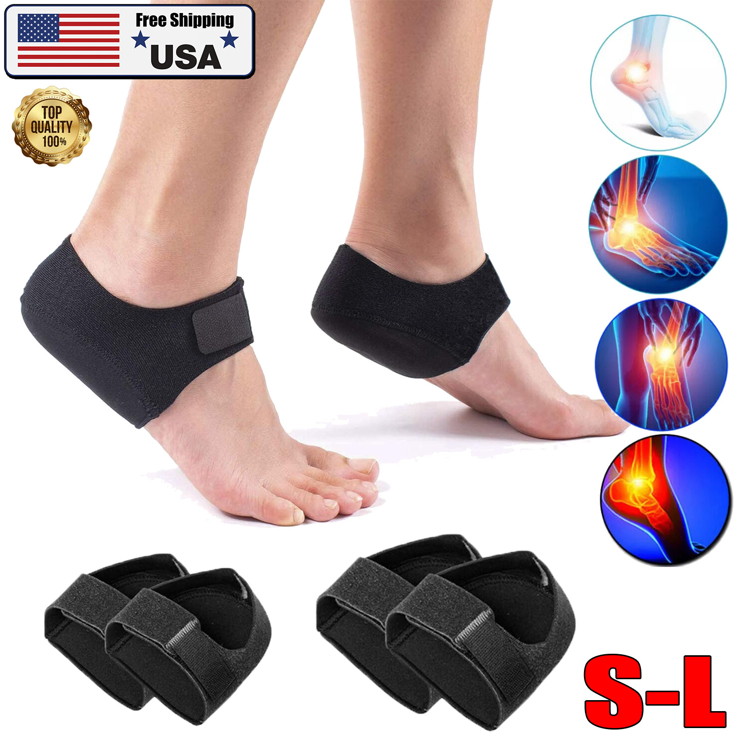 Plantar Fasciitis Relief Heel Cups for Foot Pain Relief Elastic Gel Pads Gifts
