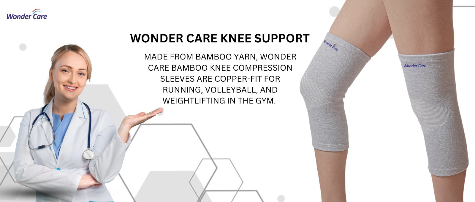 WC Bamboo Knee Sleeve Elastic Compression Breathable Knee Brace USA SELLER