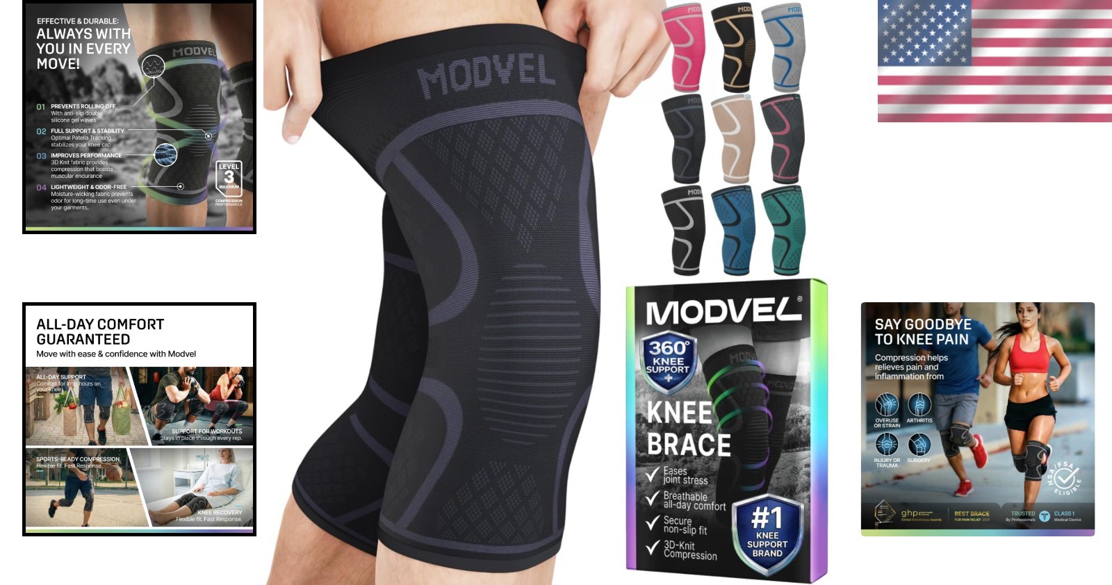 Lightweight 2-Pack Compression Knee Sleeves – Pain Relief for Active Lifestyles