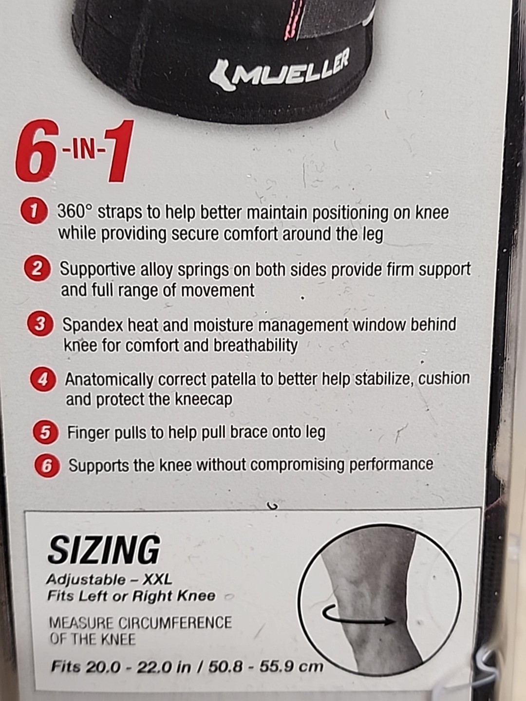 Mueller Patella Knee Stabilizer Brace, Black XXL