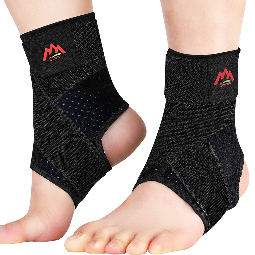 2 PCS Adjustable Ankle Brace For Sprained Ankle Neoprene Compression Support