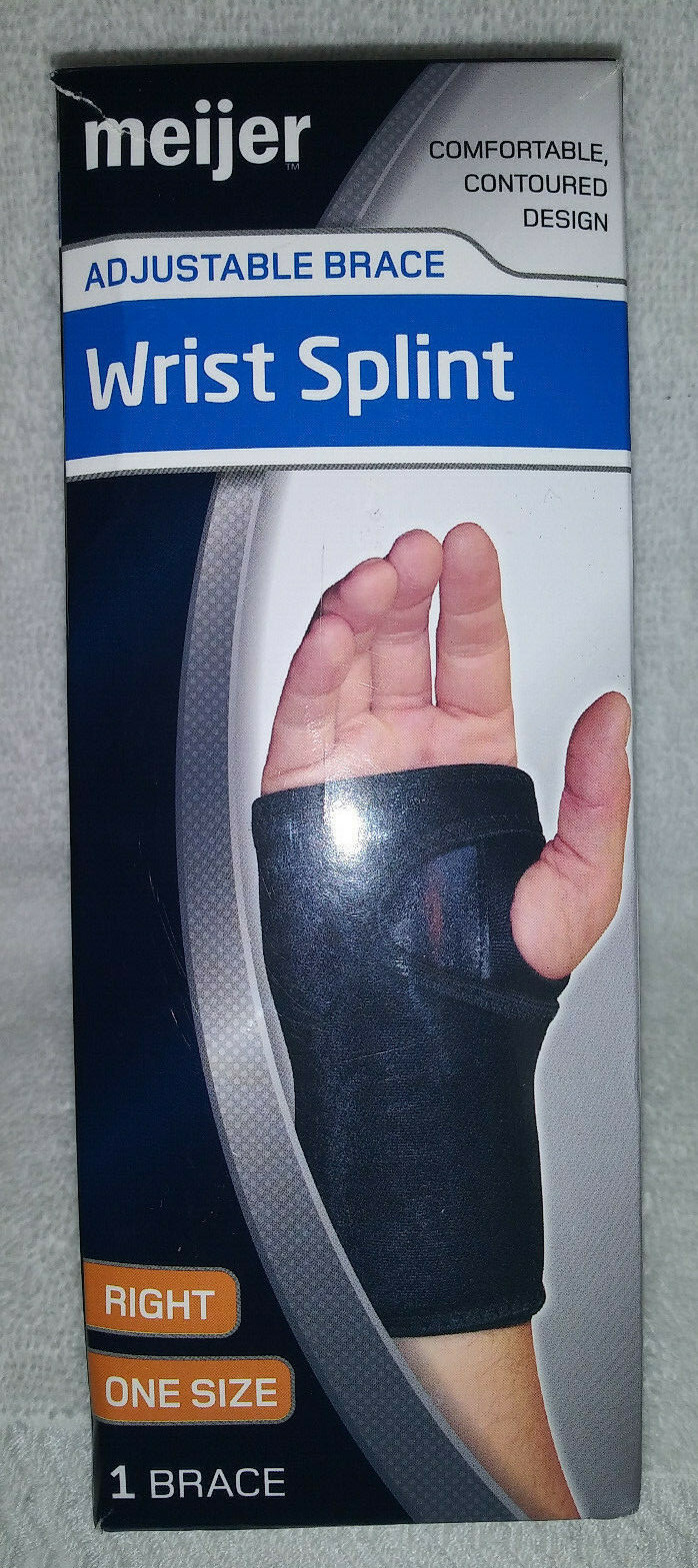 Meijer Adjustable Wrist Brace Splint Right Hand One Size Brand New