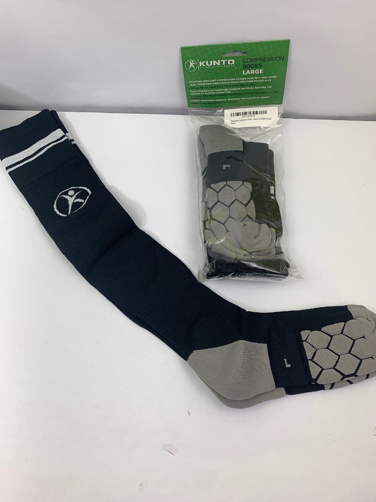 Compression Socks – Reduce Leg Pain – Size Large 1 Pair Kunto Fitness